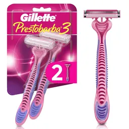 GILLETTE Prestobarba 3 Cuchilla de Afeitar Mujer Máquina de Afeitar Corporal con Aceites Botanicos 2 Uds