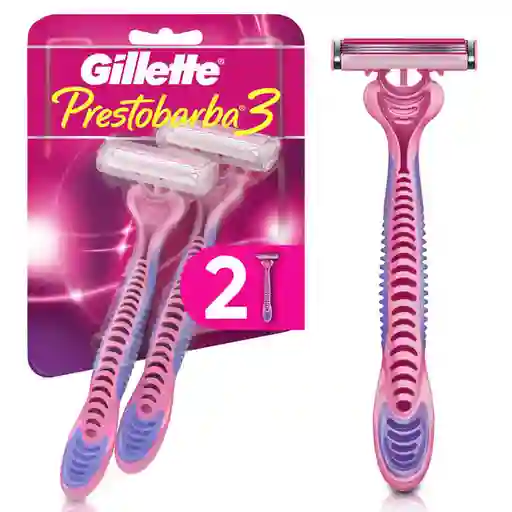 GILLETTE Prestobarba 3 Cuchilla de Afeitar Mujer Máquina de Afeitar Corporal con Aceites Botanicos 2 Uds