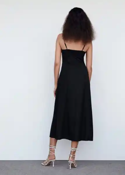 Vestido Valentin Negro Talla 18 Mujer Mango