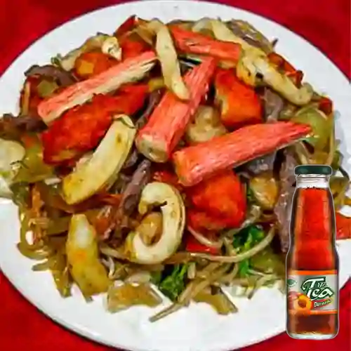 Chau Mein c/ Pat Chin Especial +Mr Tea Durazno 300ml