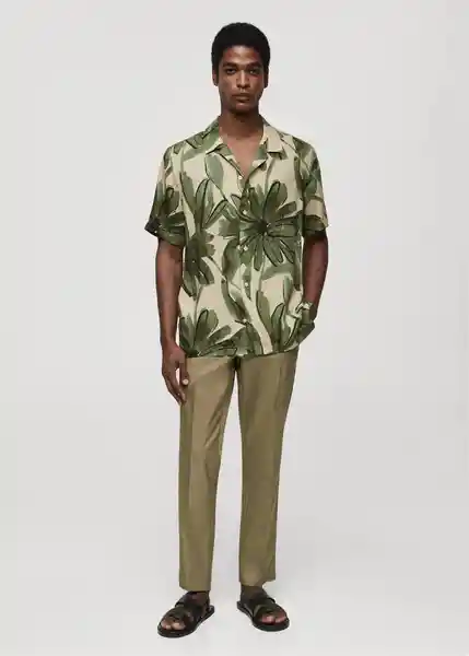 Camisa Mauiv Verde Talla XL Hombre Mango