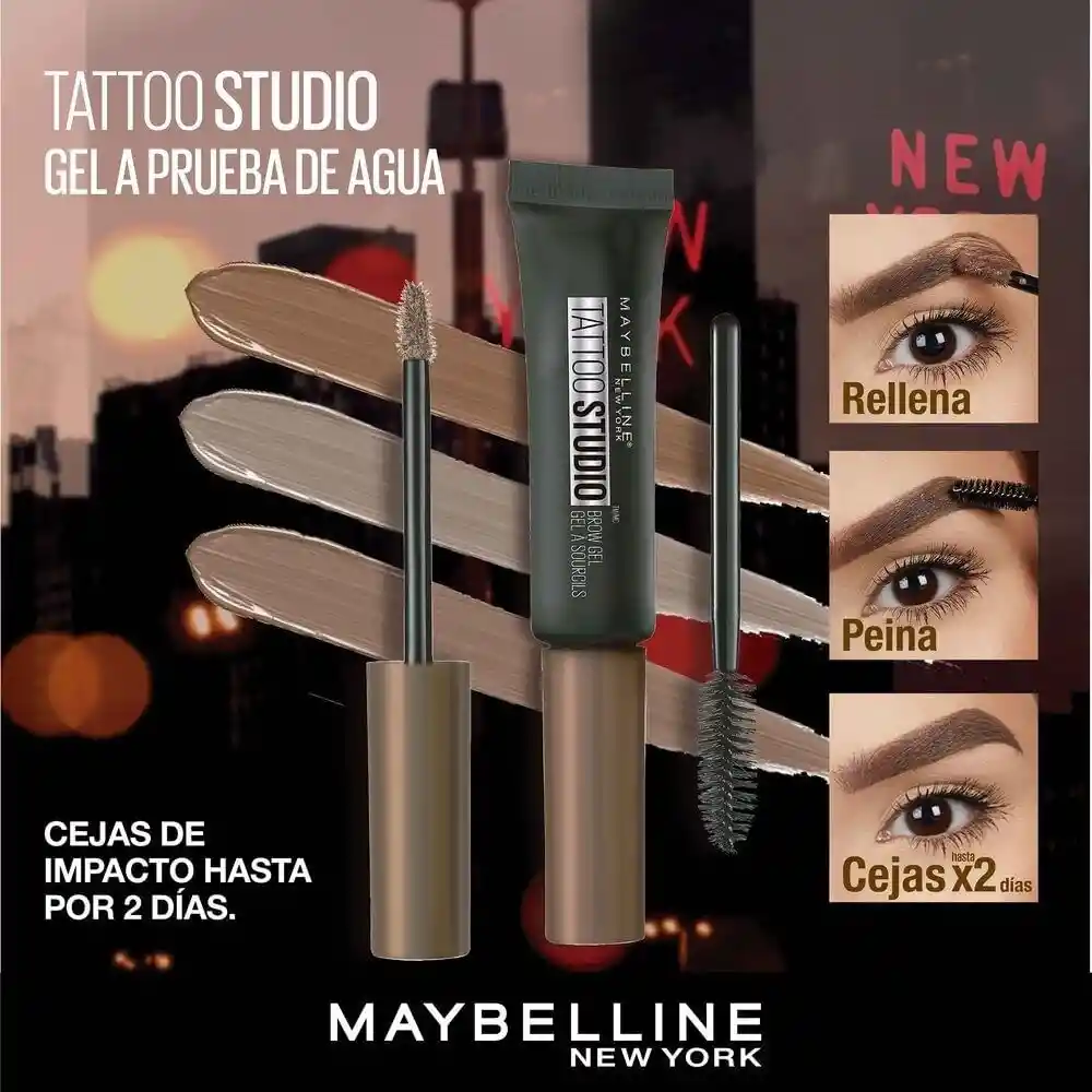 Maybelline Pestañina de Cejas Tatto Medium Brown N°257