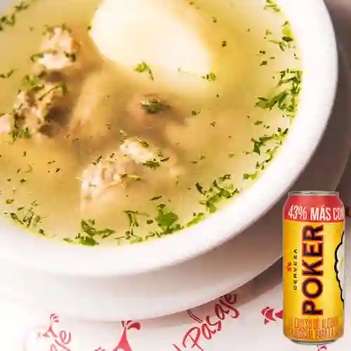Combo Consomé de Menudencias 24 Oz + Poker 330 ml