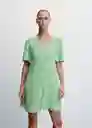 Vestido Brasil-H Verde Talla M Mujer Mango