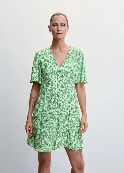 Vestido Brasil-H Verde Talla M Mujer Mango