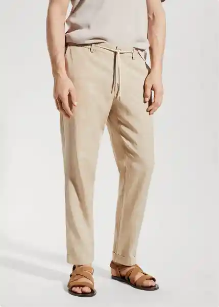 Pantalón Darren Beige Talla 46 Hombre Mango