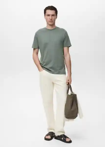 Camiseta Cherlo Khaki Talla L Hombre Mango