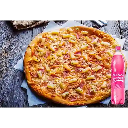 Combo Pizza Hawaiana + Postobón Manzana 1.5 l