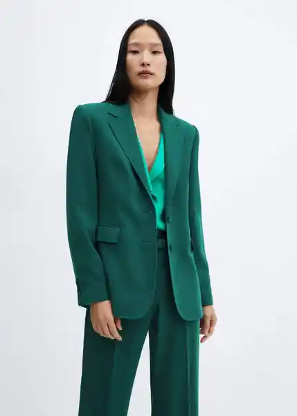 Blazer Americana Iguana Botella Talla S Mujer Mango