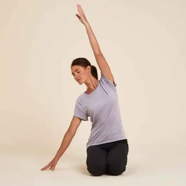 Kimjal Camiseta Yoga Suave Mujer Lavanda Talla S