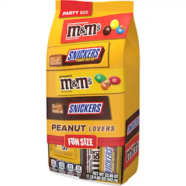 Caramelo Snickers y M&Ms Amantes Maní y la Mantequilla de Maní
