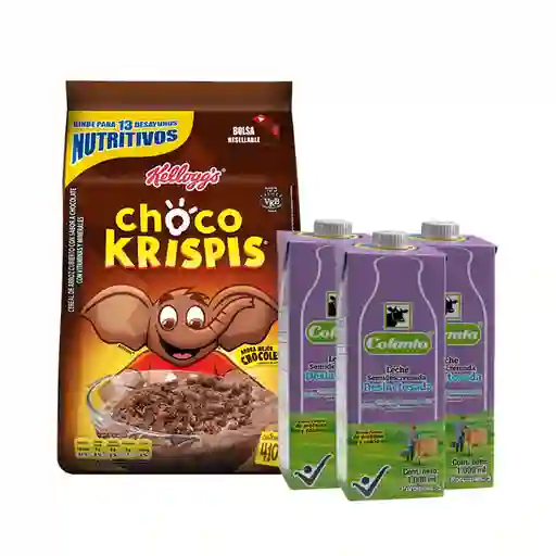 Combo Choco Krispis Cereal de Arroz Chocolate + Colanta Leche