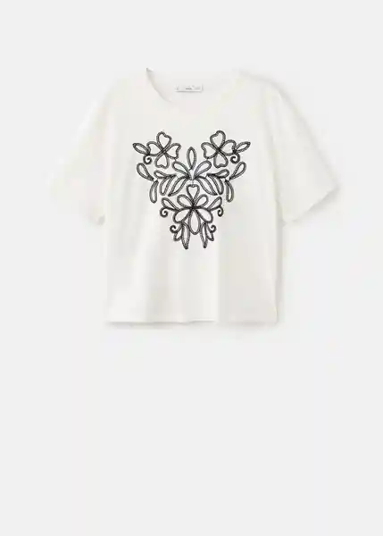 Camiseta Contrast-w Blanco Talla XL Mujer Mango