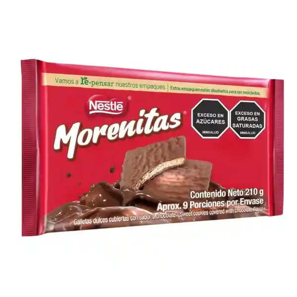 Galletas dulces MORENITAS cubiertas con chocolate 210g