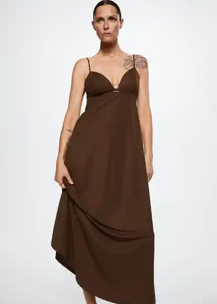 Vestido Vani Chocolate Talla Xs Mujer Mango