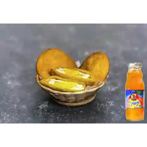 Combo Arepa de Huevo Doble + Jugo Hit de Mango