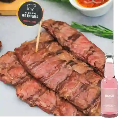 Combo Entraña +Refresco Hatsu Frambuesa&Rosas 300ml