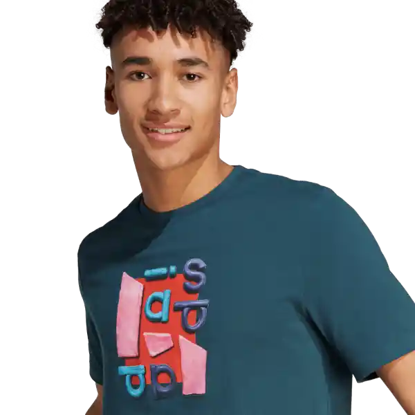 Adidas Camiseta Pr 2Tone Manga Corta Hombre Verde Talla L