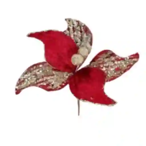 Flor Navideña Escarchada Roja Es2409B-048 Finlandek