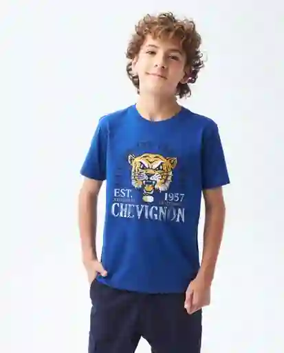 T-shirt Graphic M/c Azul Sodalita Ultraoscuro Talla 8 Niño Chevignon