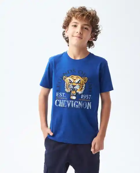 T-shirt Graphic M/c Azul Sodalita Ultraoscuro Talla 8 Niño Chevignon