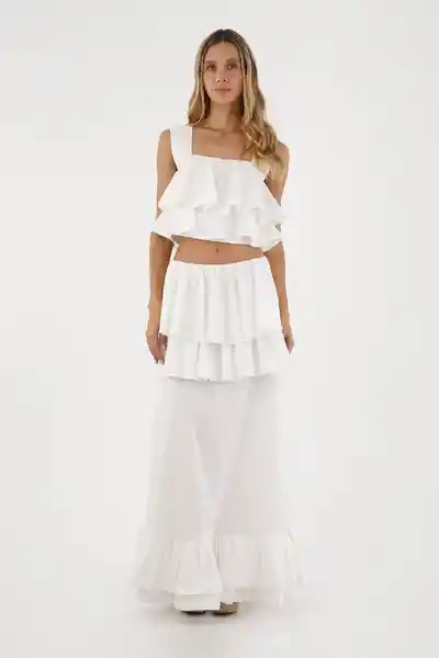 Falda Larga Brumelia Blanco Talla 02 M