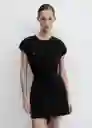 Vestido Gala Negro Talla L Mujer Mango