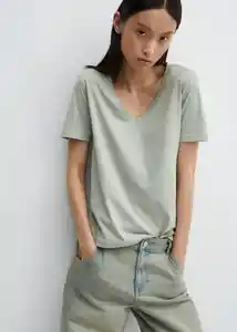 Camiseta Chalapi Verde Talla XS Mujer Mango