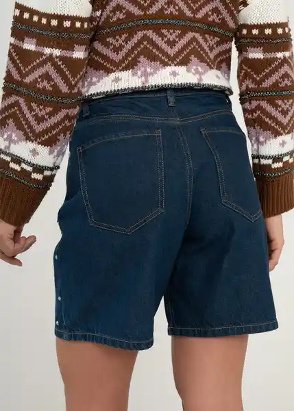 Short Elin Mujer Azul Indico Oscuro Talla 4 459G351 Naf Naf