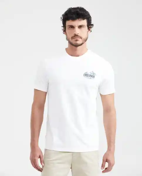 Camiseta Palm Graphic Crudo Prístino Claro T. L Chevignon