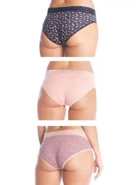 Bronzini Panty Tanga para Mujer Talla L 3 Pack