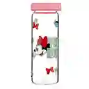 Miniso Botella de Vidrio Minnie Mouse Rosa 300 mL