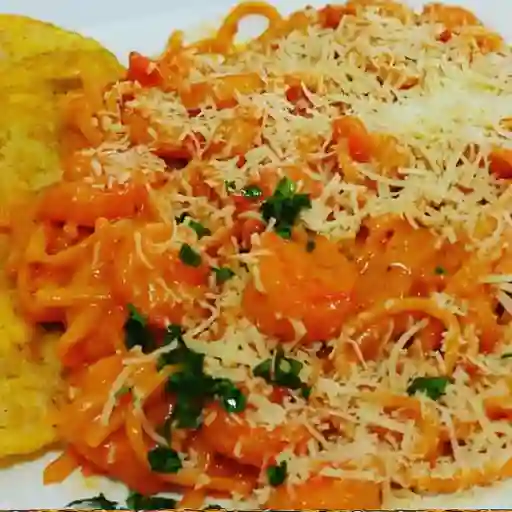 Espagueti con camarón