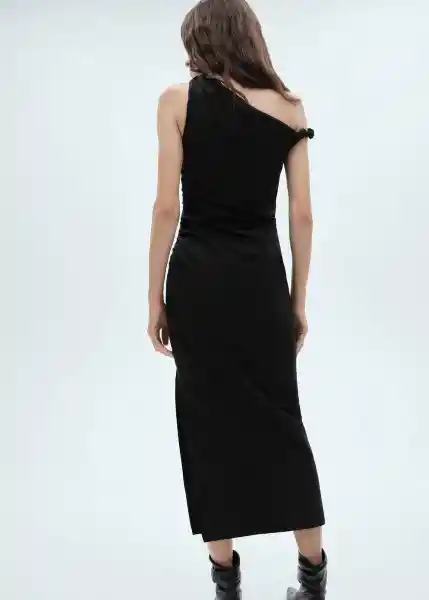 Vestido Roll Negro Talla L Mujer Mango