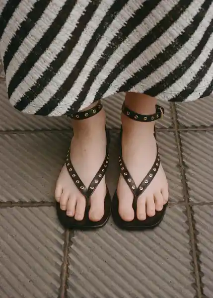 Sandalias Eye Negro Talla 39 Mujer Mango