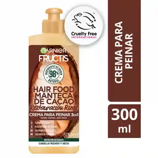 Crema Para Peinar Hair Foof Garnier Cacao Rizos 300 mL