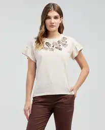 Camiseta Beige Arena Claro Talla XS 901E021 Esprit