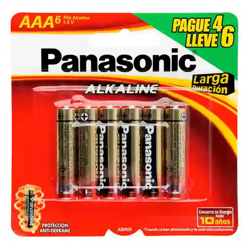 Panasonic Pilas Alcalinas AAA de Larga Duración