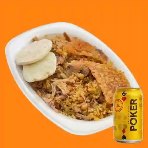 Lechona libra 500 gr+cerveza poker 330ml