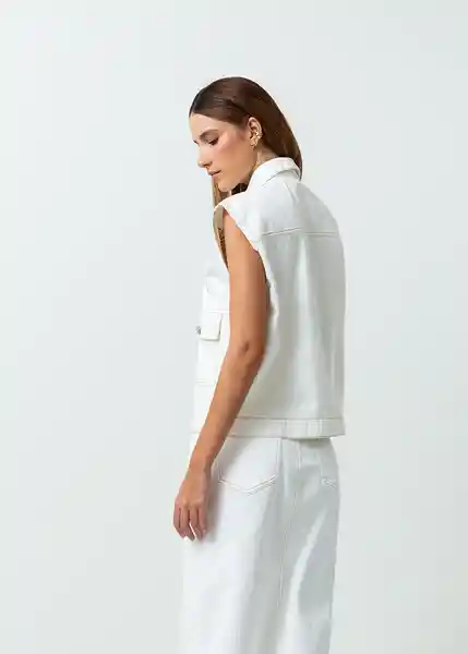 Chaleco Natu Mujer Crudo Marfil Claro Talla S 422G302 Naf Naf