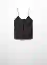 Top Raquel Negro Talla S Mujer Mango