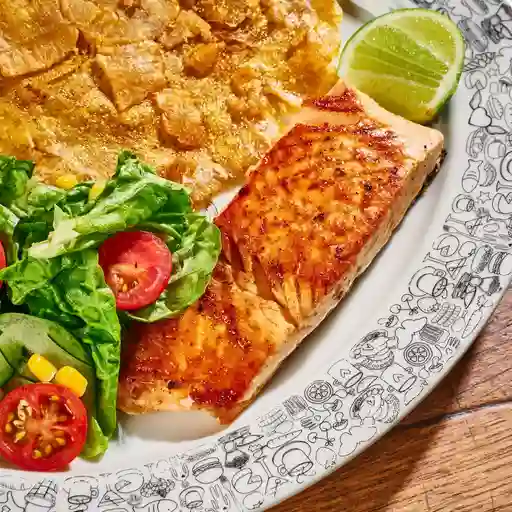 Salmón con arroz