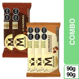 Combo Magnum Blanco Almendras 3 Und + Magnum Almendras 2 Und