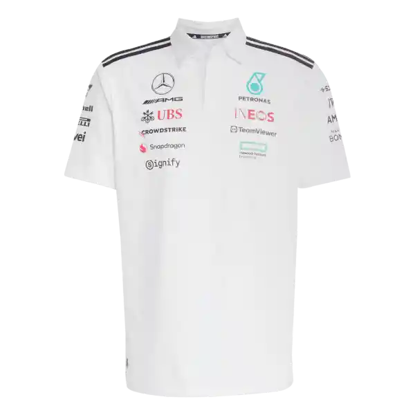 Adidas Camiseta Polo F1 Mercedes Lifestyle Hombre Blanco Talla L