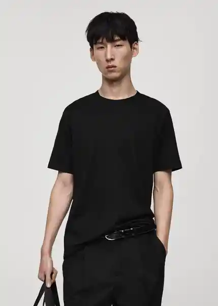 Camiseta Bellow Negro Talla XL Hombre Mango