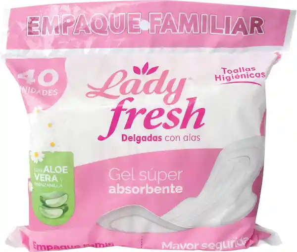 Ladyfresh Toallas Higiénicas Alas Tela