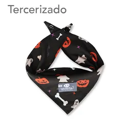 Pañoleta Para Mascota Calabazas Fantasmas Huesos y Telarañas L