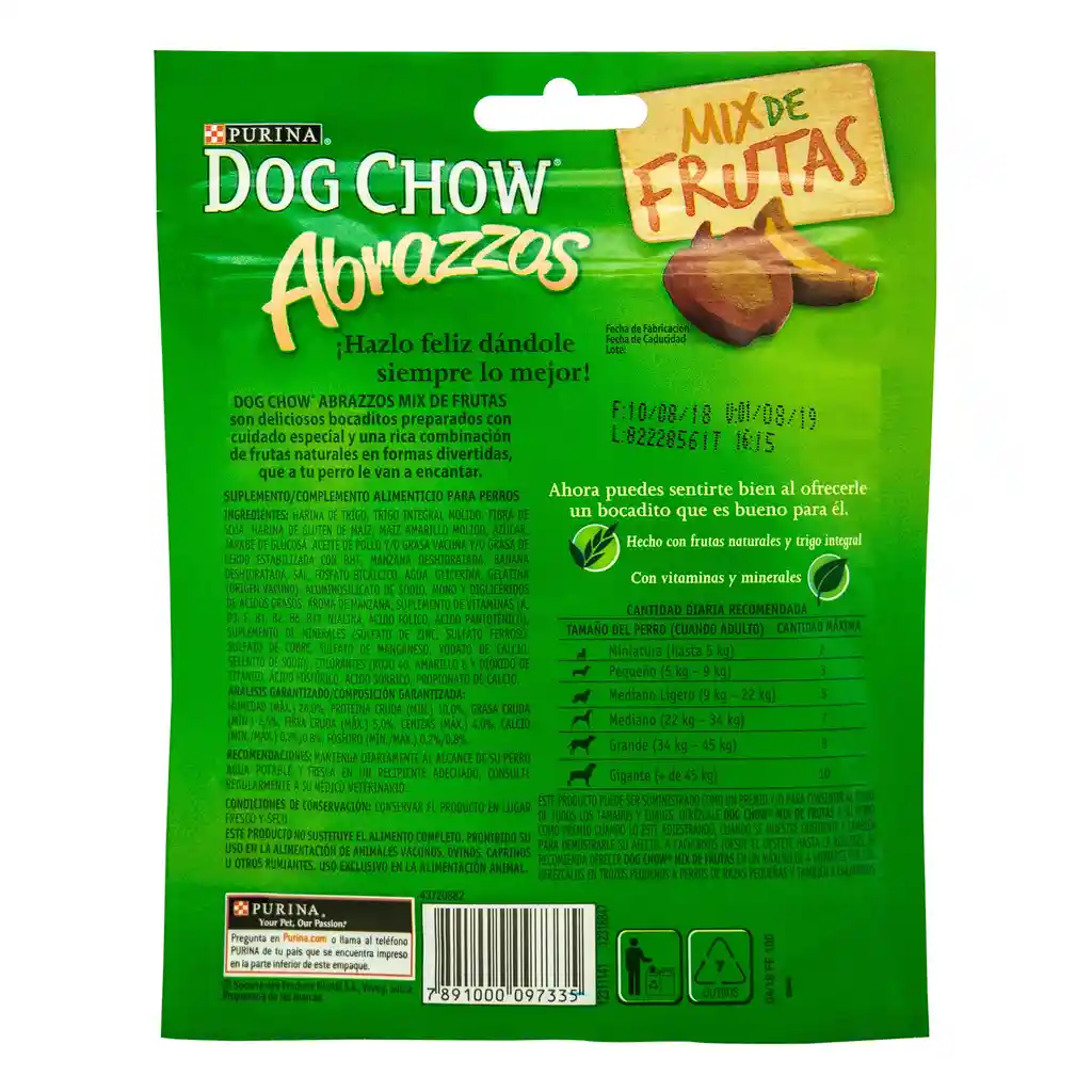 Dog Chow Snack para Perros Abrazzos Mix de Frutas