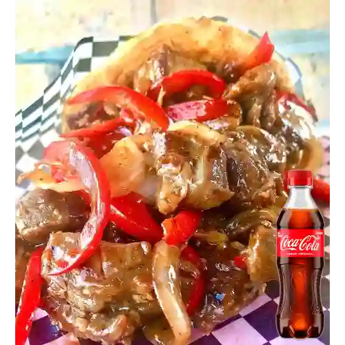 Combo Arepa Lomo Salteado +Cocacola Orig 400ml