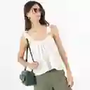 Blusa Cuello Strap Manga Tiras Blanco Talla XS 686938